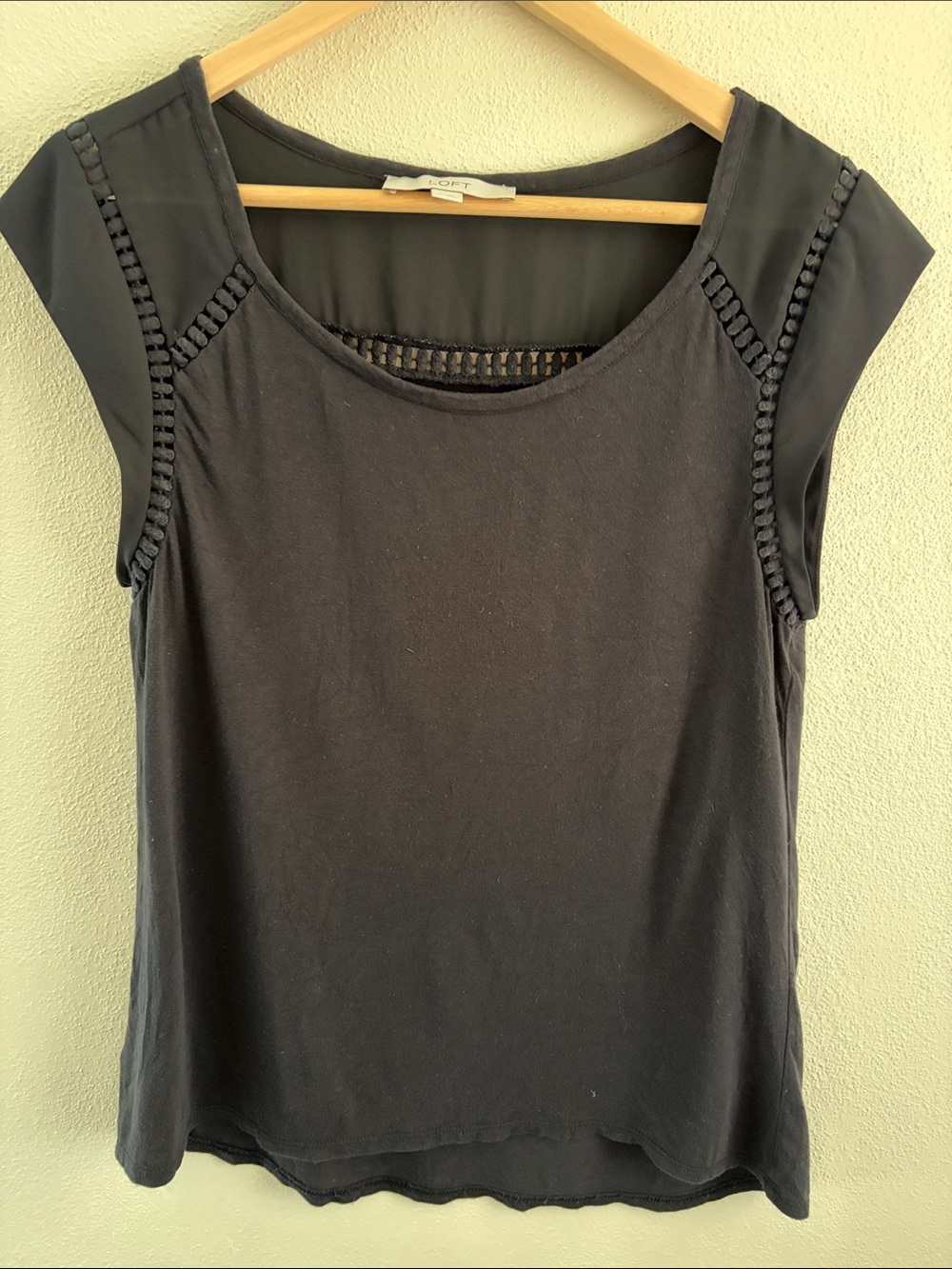 Loft cap sleeve black top | size medium